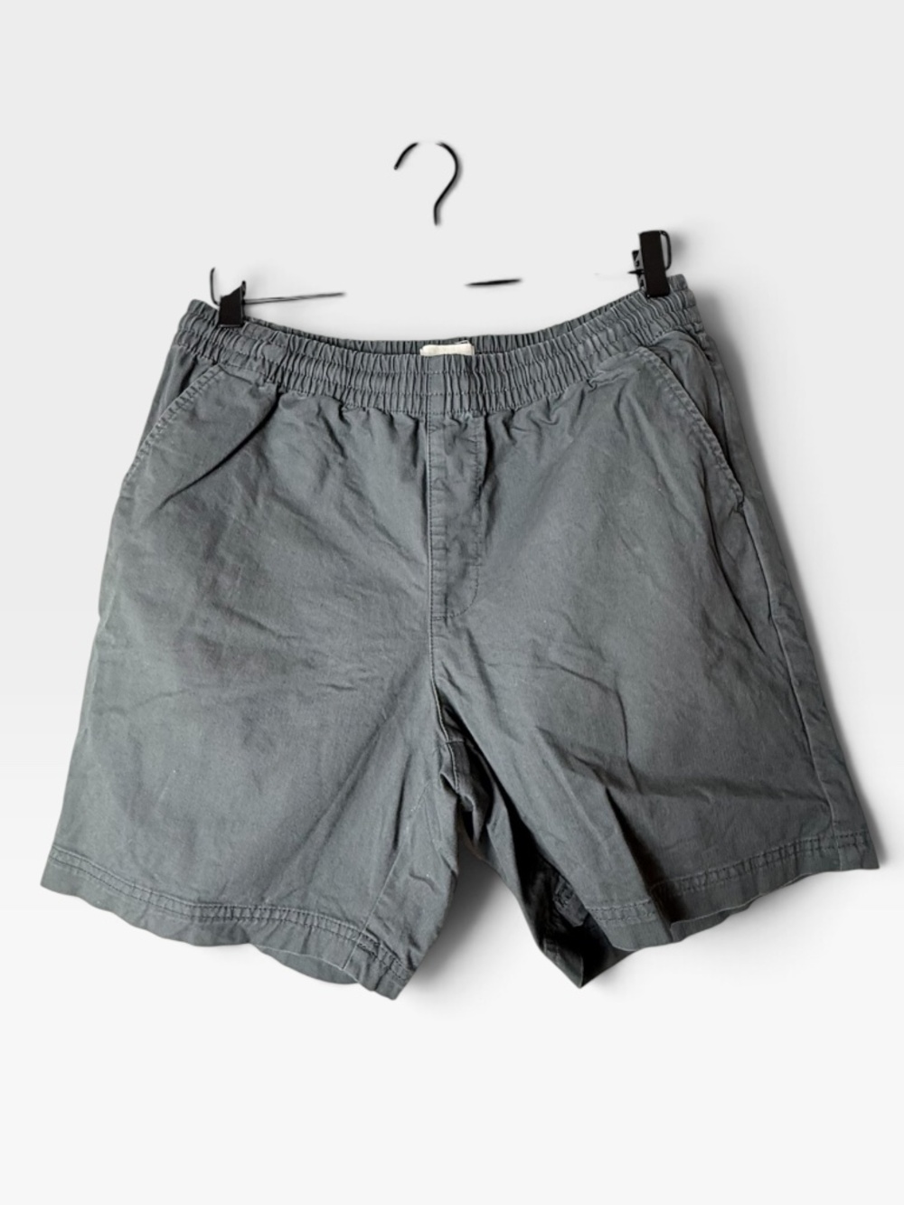Pact Men's Charcoal Grey Elastic Shorts Size XL Organic Cotton (NOTE FLAW) (Z)